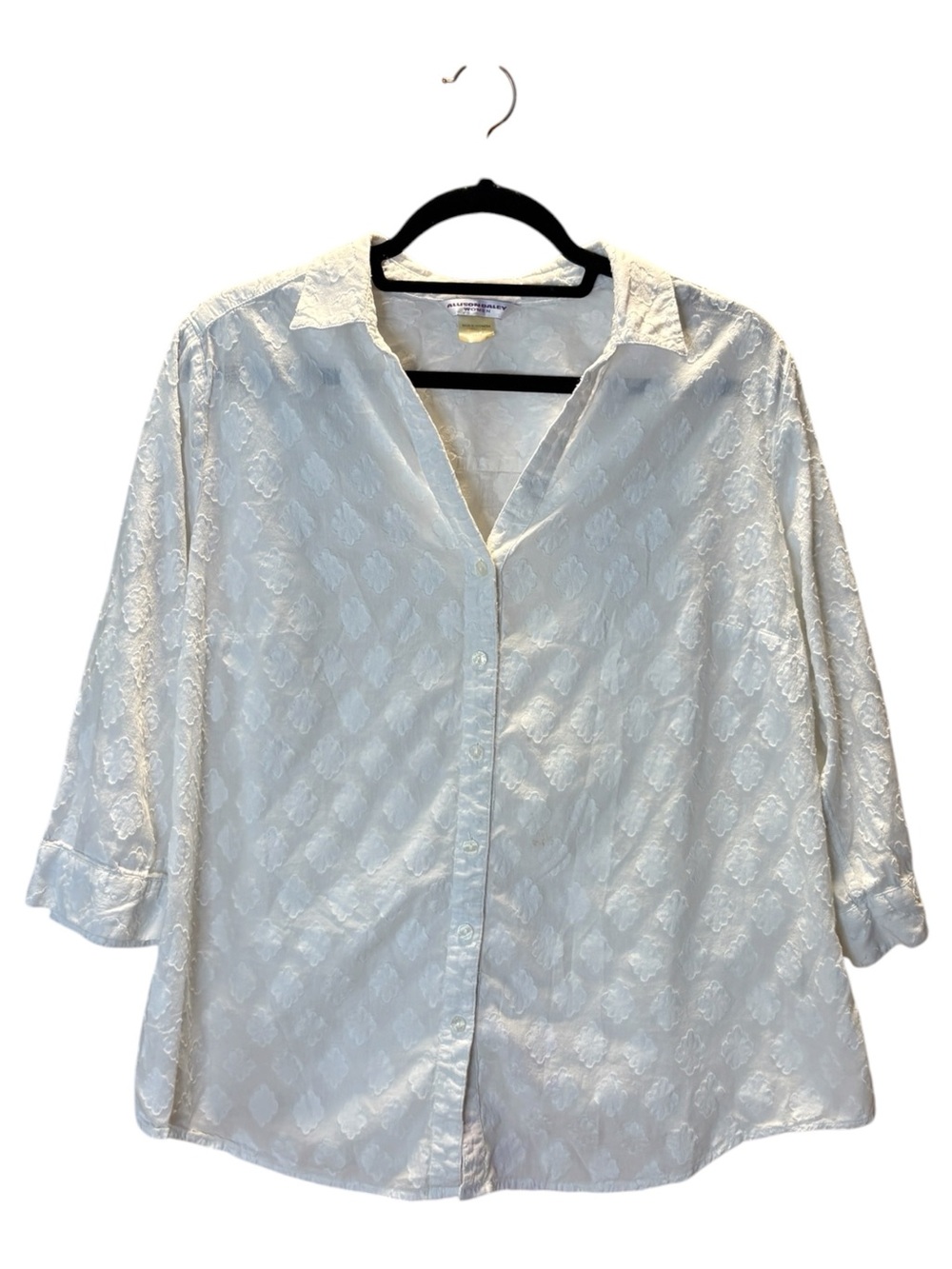 Allison Daley white Textured Button-Front Shirt